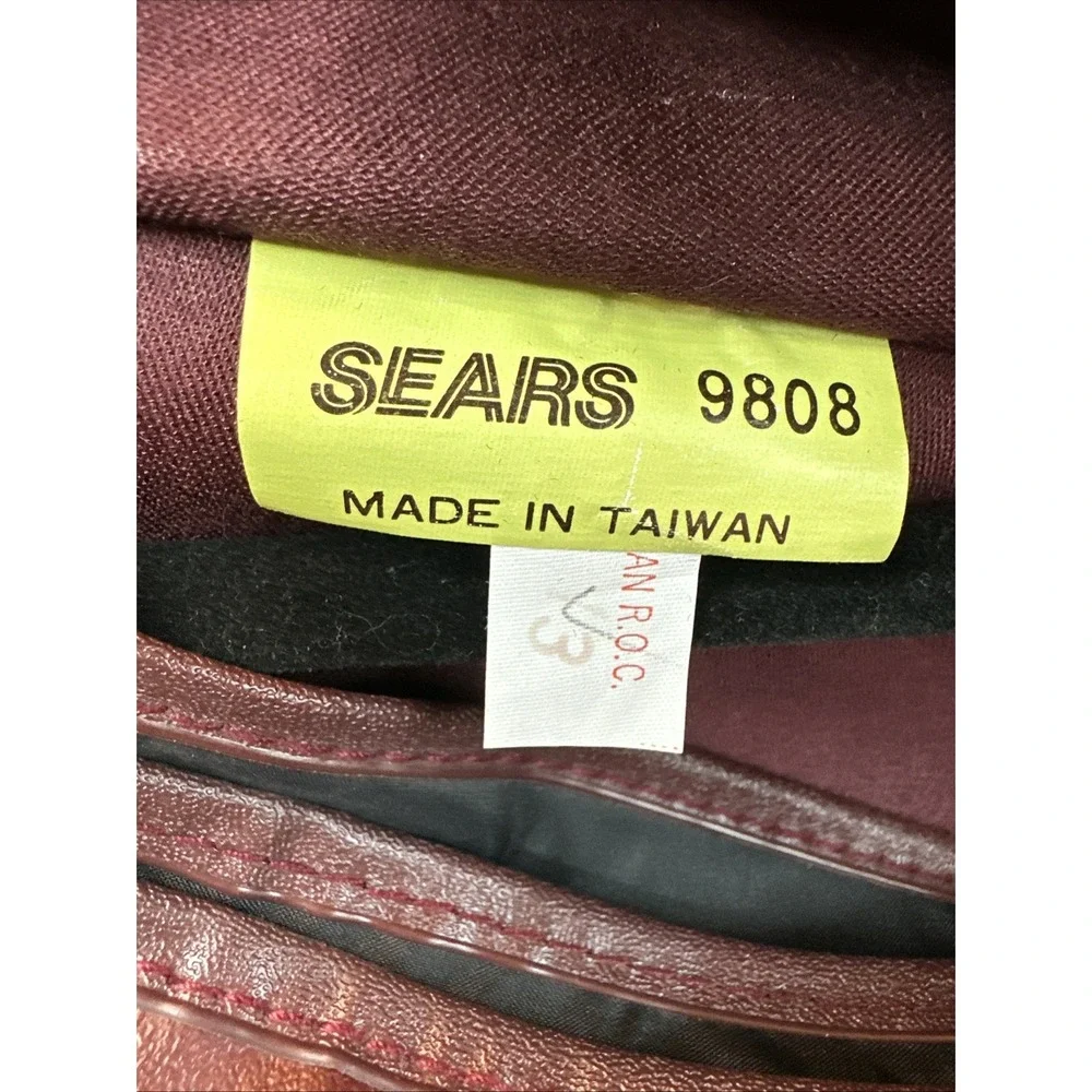 Vintage‎ Sears Garment Travel Bag Black & Burgundy Full Zip PU Leather polyester